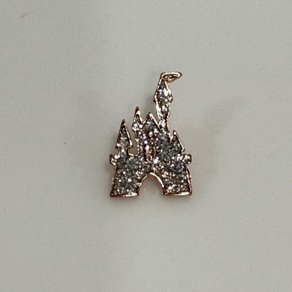 Disney Parks Castle Goldtone Rhinestone Pendant or Pin Bar Brooch Disneyana - Picture 4 of 8